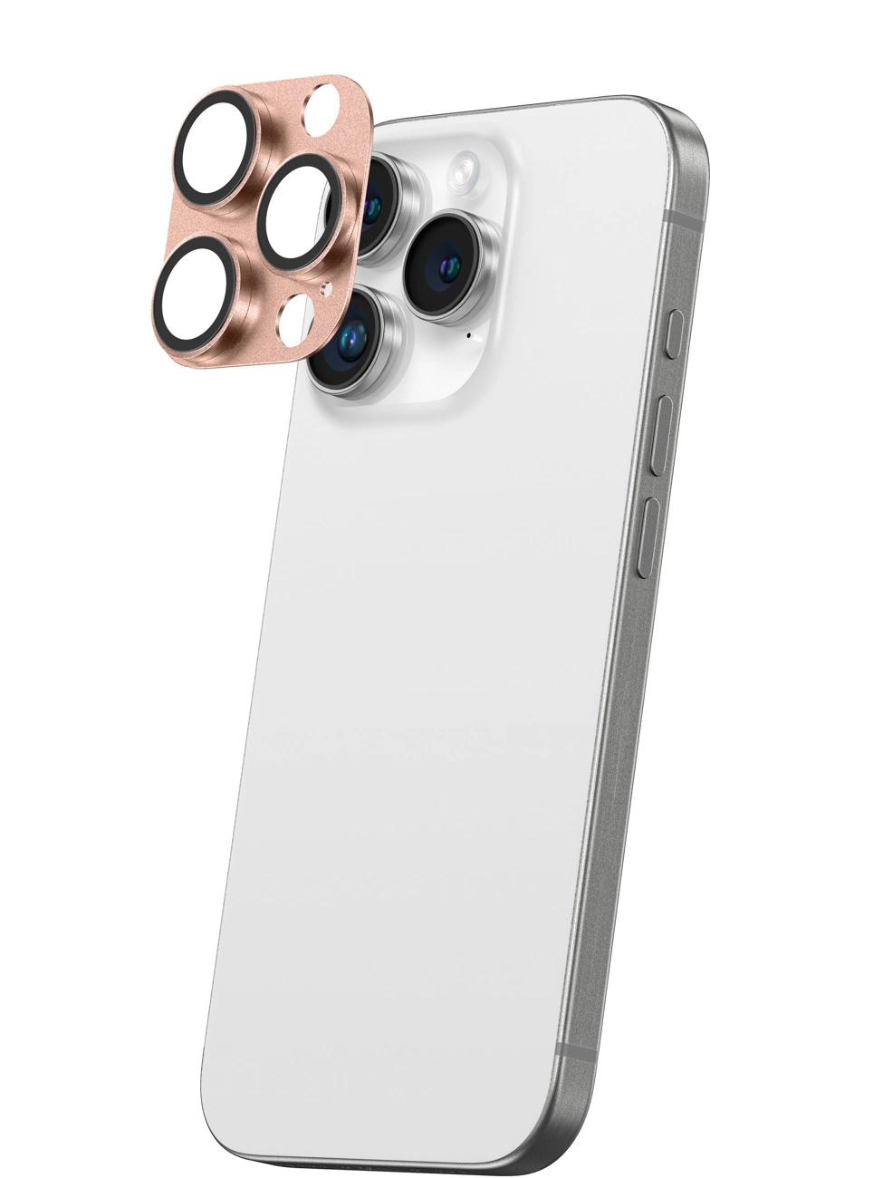 AmazingThing Aviation-Grade Alloy Tempered Glass Lens for iPhone 16 Pro / 16 Pro Max Camera Lens - Rose Goldeng
