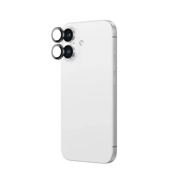 AmazingThing AR Aluminum 2 Lens Glass with Camera Lens Frame for iPhone 16 / 16 Plus - Blackeng