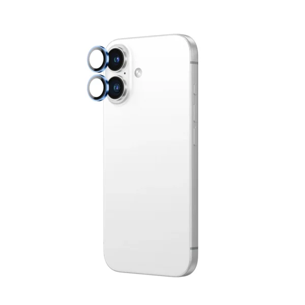 AmazingThing AR Aluminum 2 Lens Glass with Camera Lens Frame for iPhone 16 / 16 Plus - Blueeng