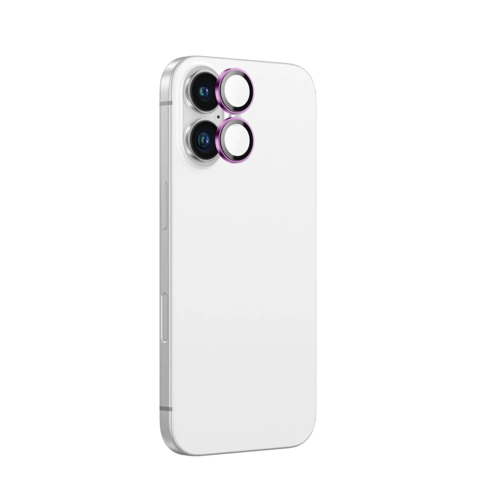 AmazingThing AR Aluminum 2 Lens Glass with Camera Lens Frame for iPhone 16 / 16 Plus - Pinkeng