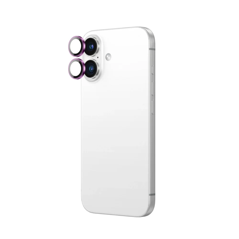 AmazingThing AR Aluminum 2 Lens Glass with Camera Lens Frame for iPhone 16 / 16 Plus - Pinkeng