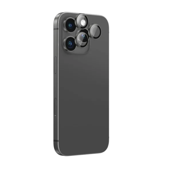 AmazingThing AR Aluminum 3 Lens Glass with Camera Lens Frame for iPhone 16 Pro / 16 Pro Max - Blackeng