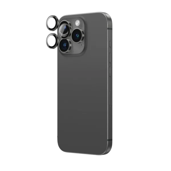 AmazingThing AR Aluminum 3 Lens Glass with Camera Lens Frame for iPhone 16 Pro / 16 Pro Max - Blackeng