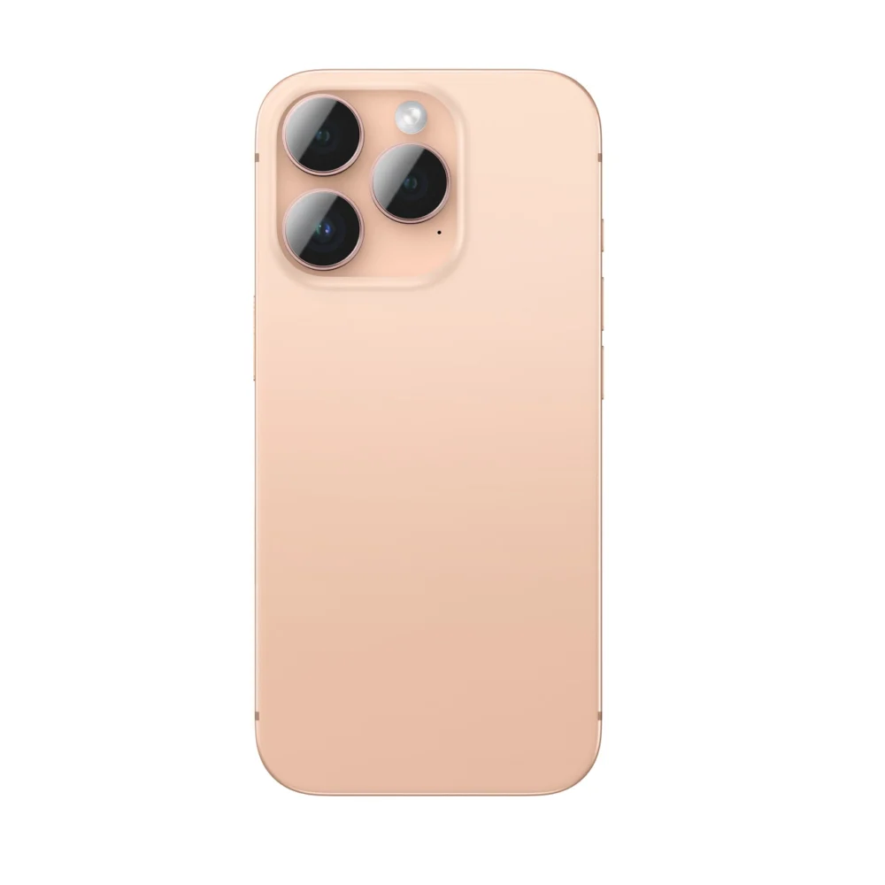 AmazingThing AR Aluminum 3 Lens Glass with Camera Lens Frame for iPhone 16 Pro / 16 Pro Max - Rose Goldeng