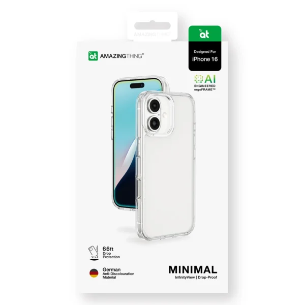 AmazingThing Minimal Case for iPhone 16 Silicone Case - Transparenteng