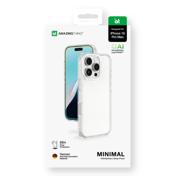 AmazingThing Minimal Case for iPhone 16 Pro Max Silicone Case - Transparenteng