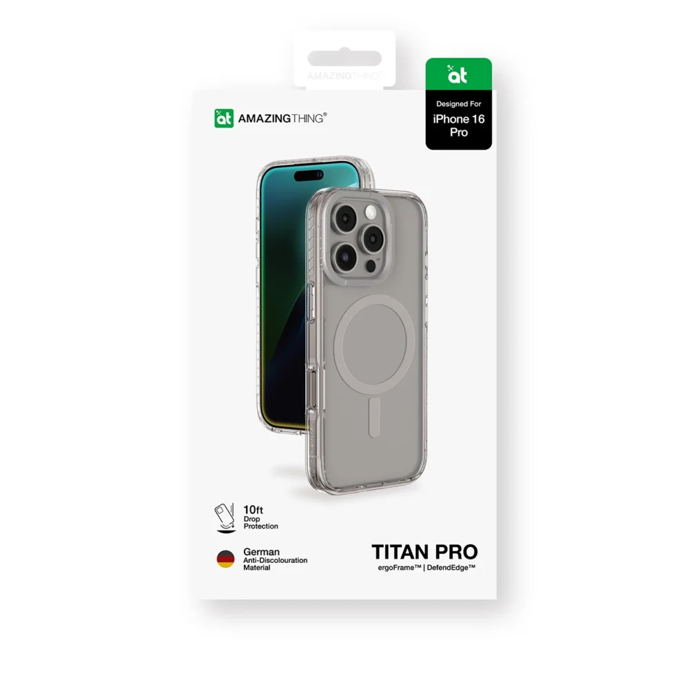 AmazingThing Titan Pro Mag Case with Magnetic Ring for iPhone 16 Pro - Grayeng
