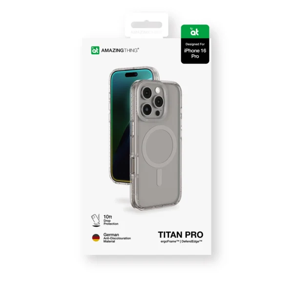 AmazingThing Titan Pro Mag Case with Magnetic Ring for iPhone 16 Pro - Grayeng