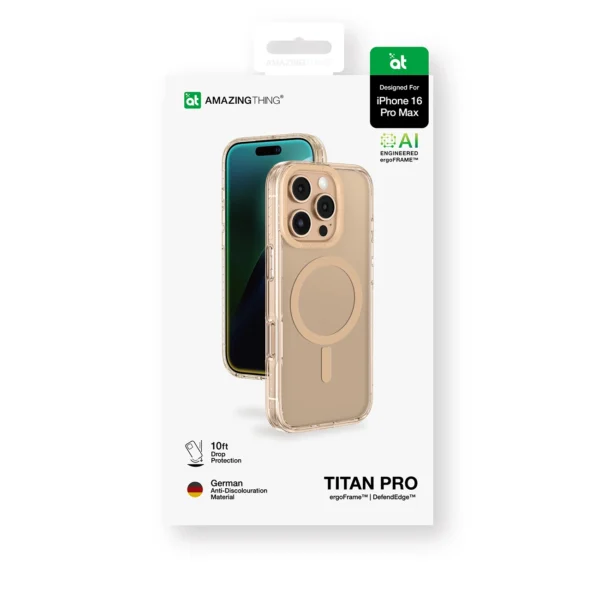 AmazingThing Titan Pro Mag Case with Magnetic Ring for iPhone 16 Pro Max - Rose Goldeng