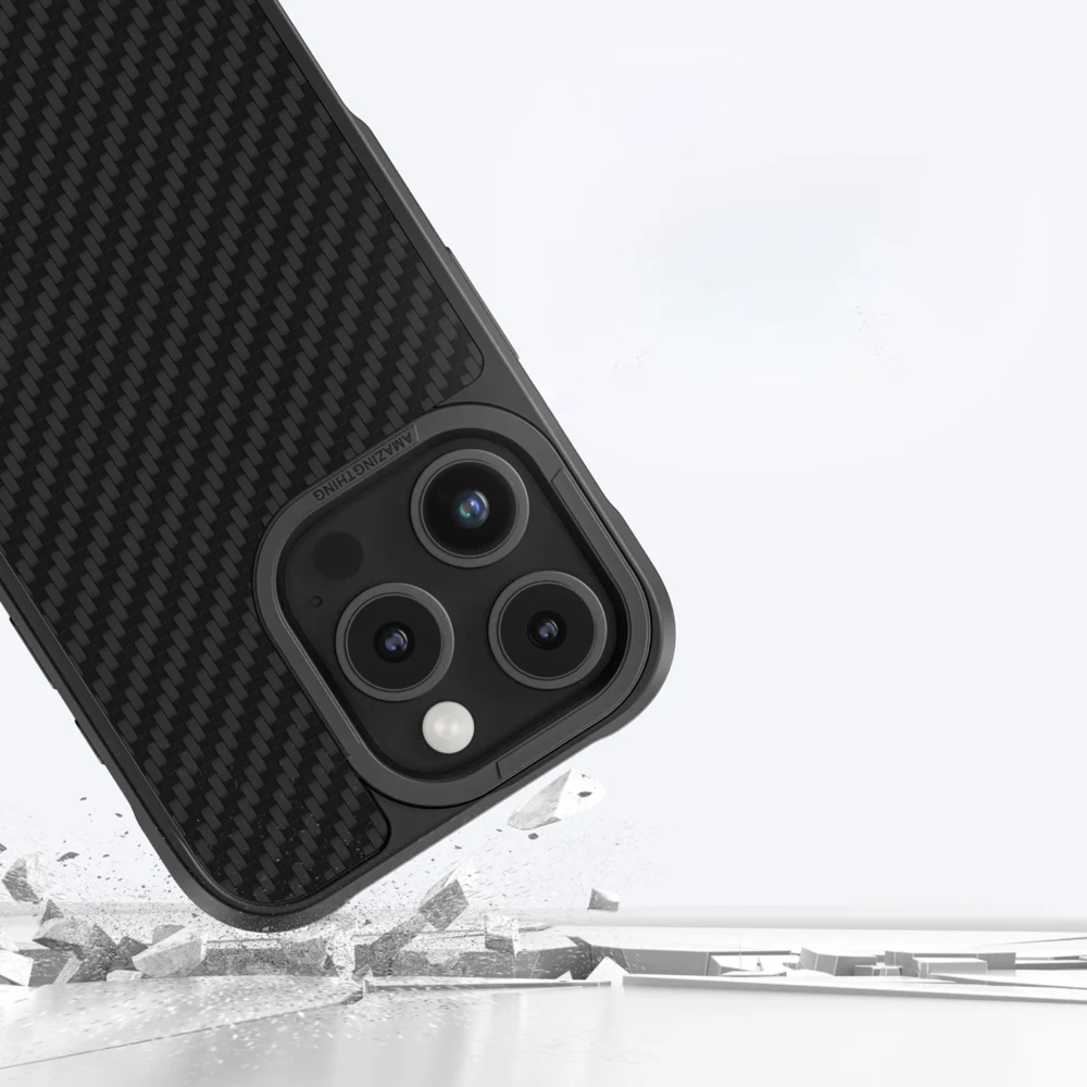 AmazingThing Titan Max Case with 1500D Aramid Fibers for iPhone 16 Pro Max - Blackeng