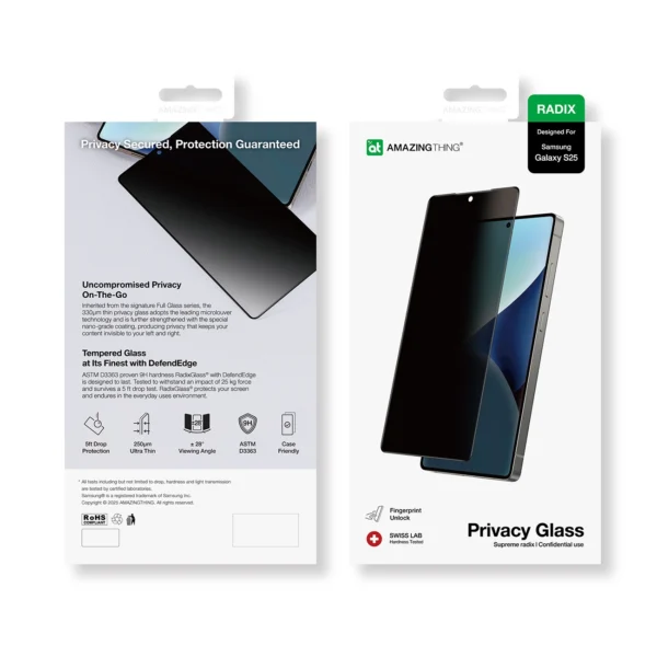 AmazingThing Radix Privacy Glass Privacy Tempered Glass for Samsung Galaxy S25eng