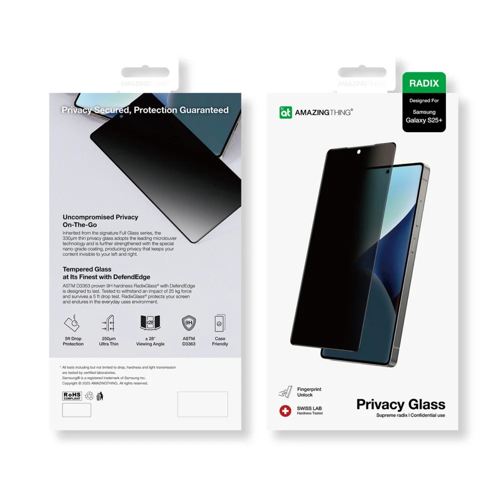 AmazingThing Radix Privacy Glass Privacy Tempered Glass for Samsung Galaxy S25+eng