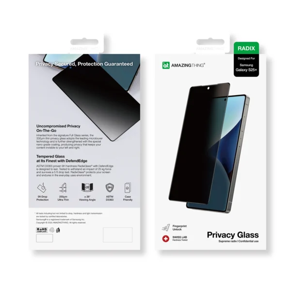 AmazingThing Radix Privacy Glass Privacy Tempered Glass for Samsung Galaxy S25+eng