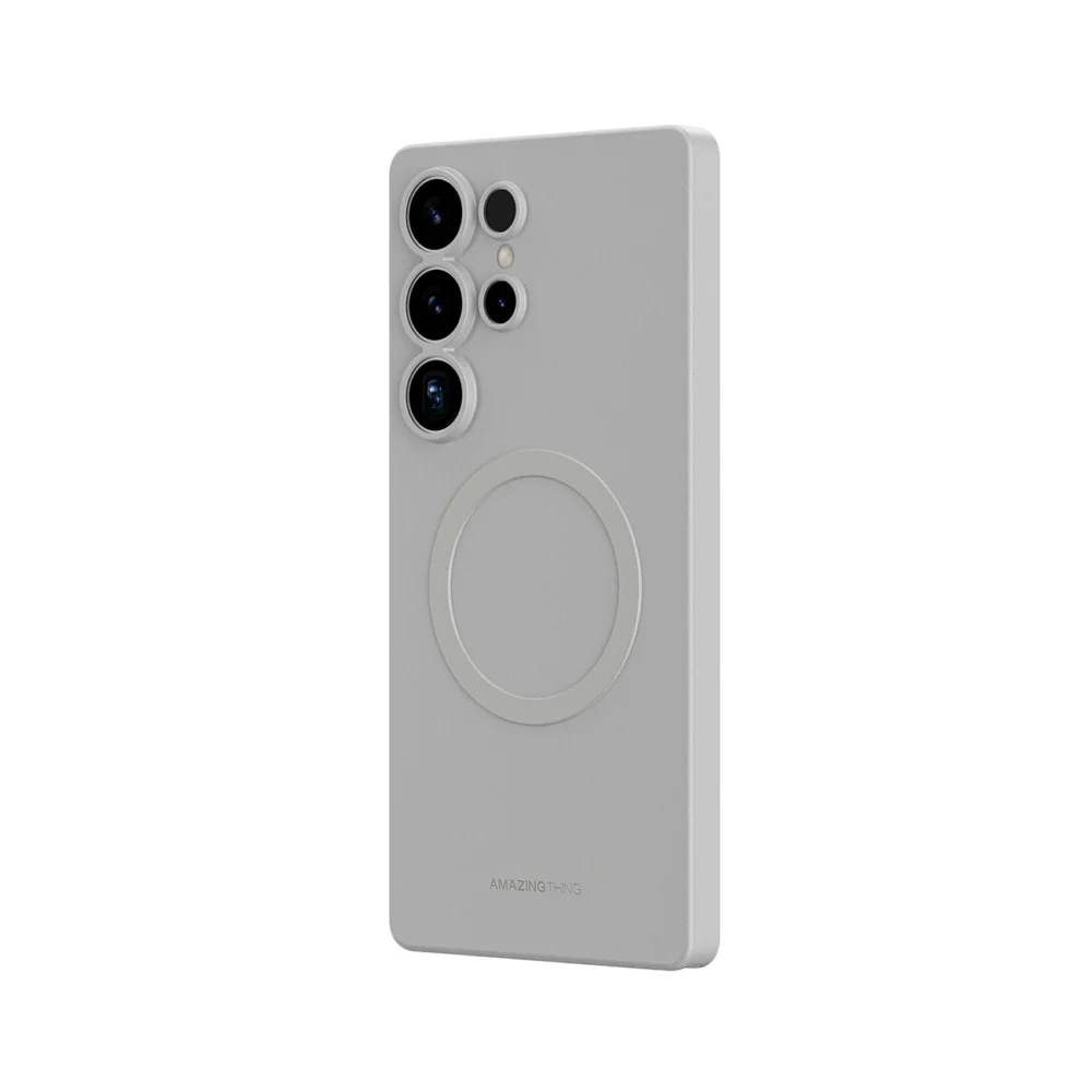 AmazingThing Minimal Air Case with Magnetic Ring for Samsung Galaxy S25 Ultra - Grayeng