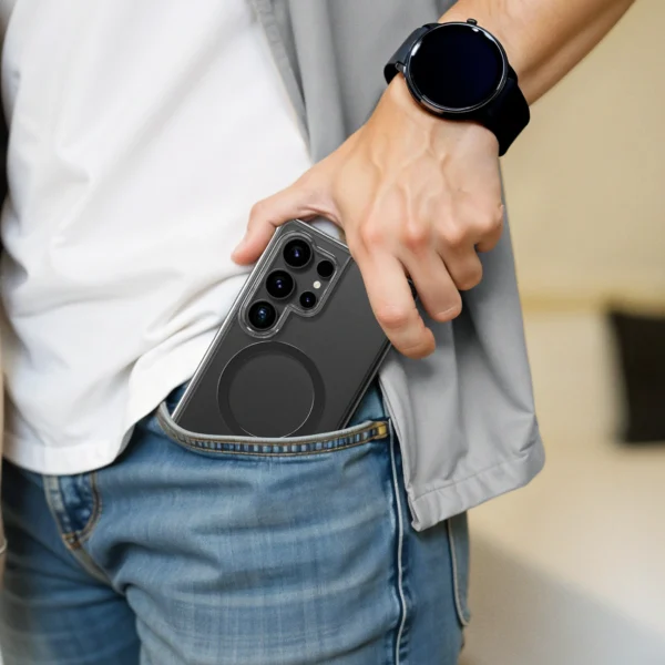 AmazingThing Minimal Mag Case with Magnetic Ring for Samsung Galaxy S25 - Transparenteng