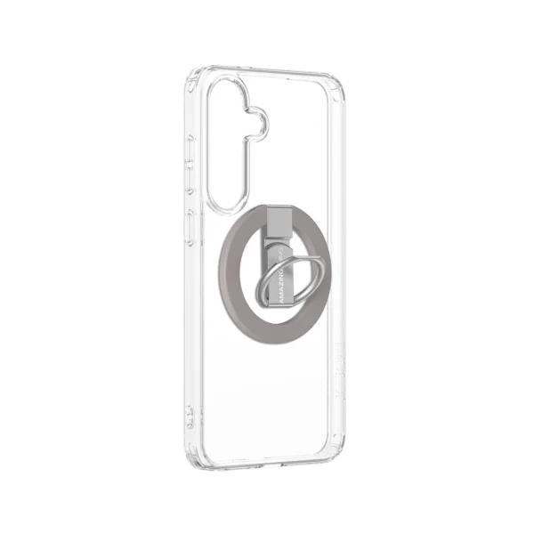 AmazingThing Minimal Mag Case with Magnetic Ring and Magnetic Ring for Samsung Galaxy S25 - Transparenteng