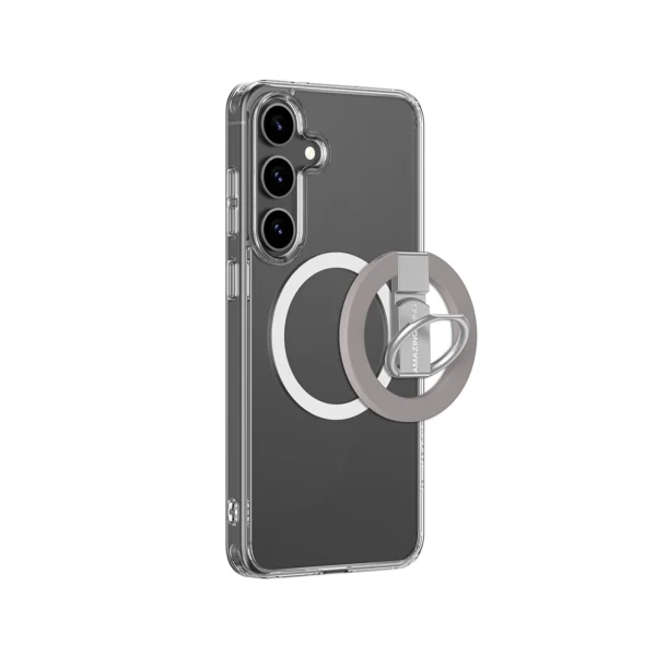 AmazingThing Minimal Mag Case with Magnetic Ring and Magnetic Ring for Samsung Galaxy S25+ - Transparenteng