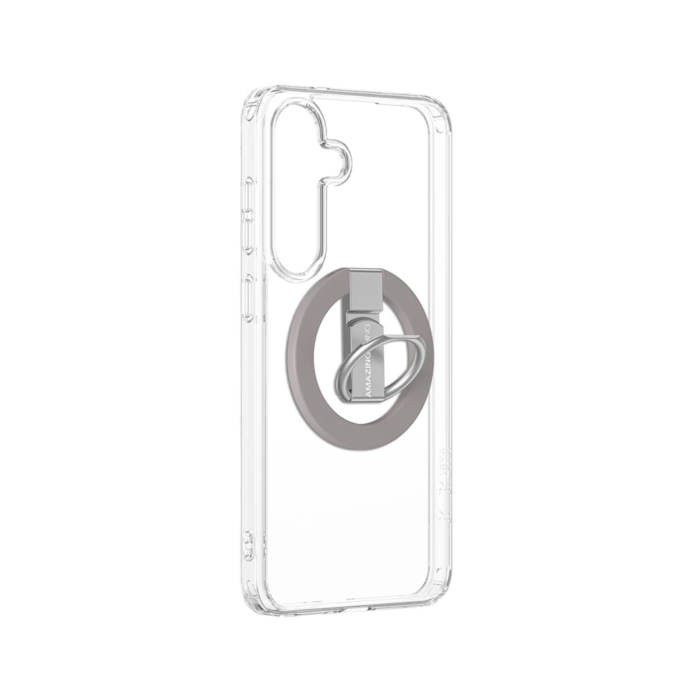 AmazingThing Minimal Mag Case with Magnetic Ring and Magnetic Ring for Samsung Galaxy S25+ - Transparenteng