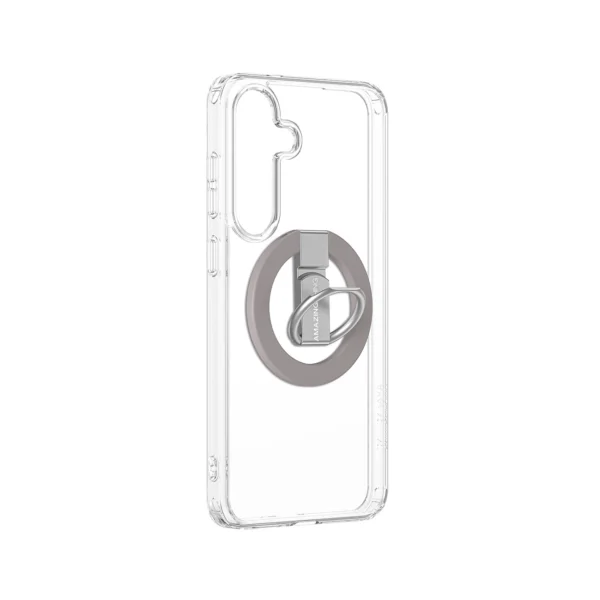 AmazingThing Minimal Mag Case with Magnetic Ring and Magnetic Ring for Samsung Galaxy S25+ - Transparenteng