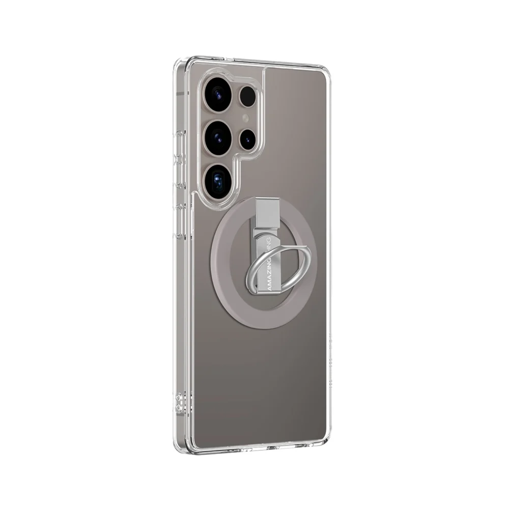 AmazingThing Minimal Mag Case with Magnetic Ring and Magnetic Ring for Samsung Galaxy S25 Ultra - Transparenteng