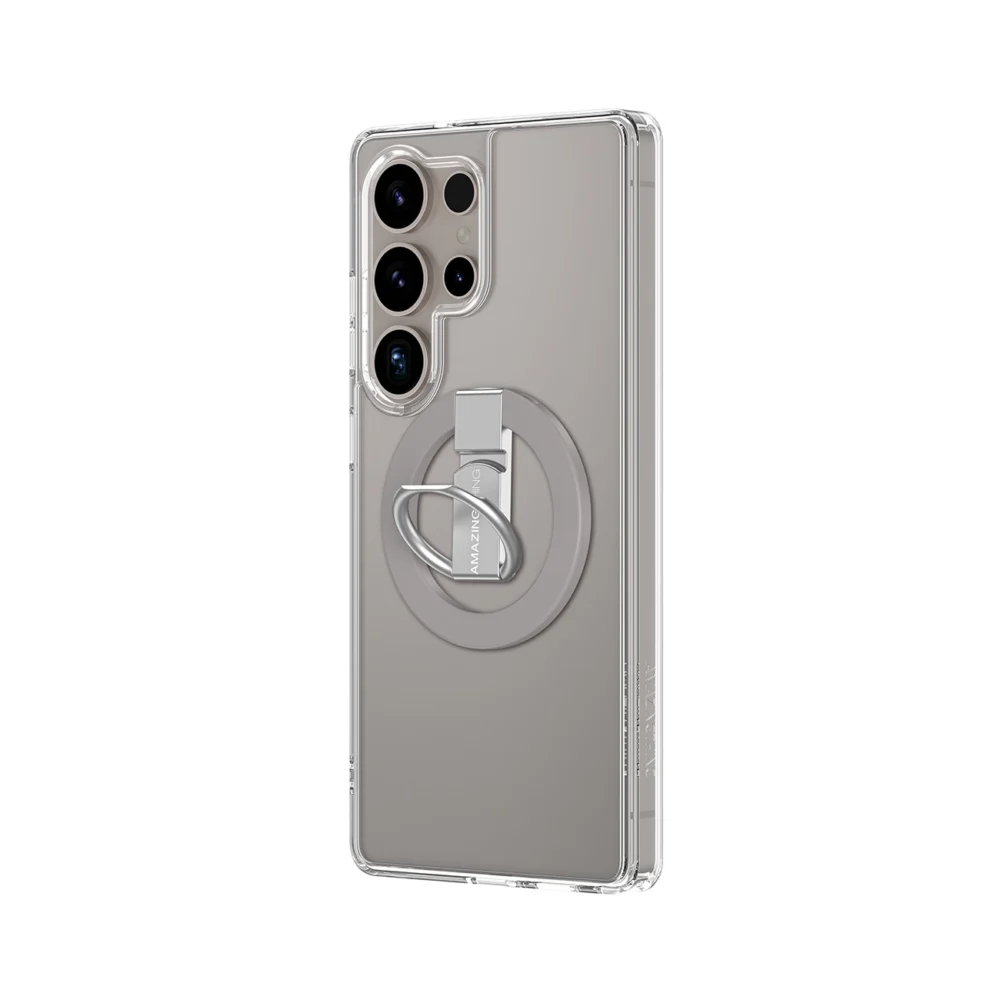 AmazingThing Minimal Mag Case with Magnetic Ring and Magnetic Ring for Samsung Galaxy S25 Ultra - Transparenteng