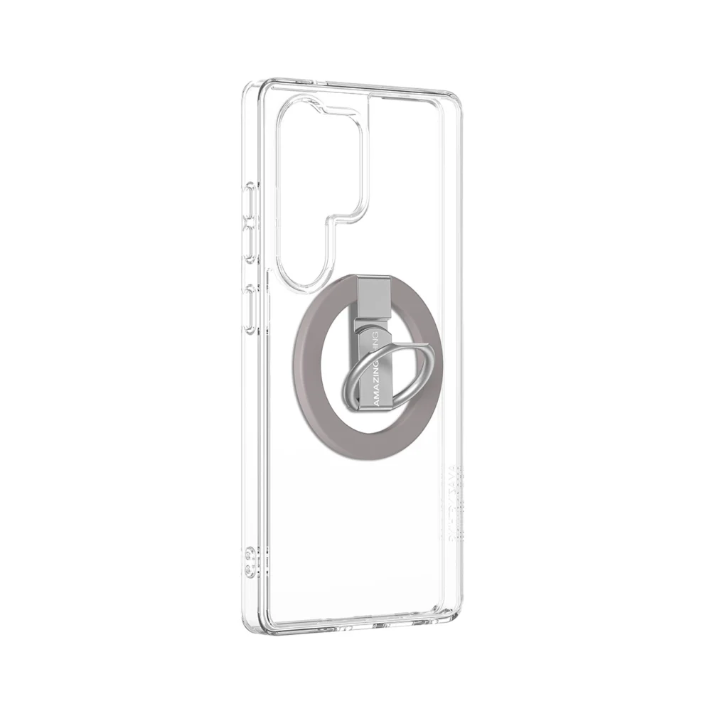 AmazingThing Minimal Mag Case with Magnetic Ring and Magnetic Ring for Samsung Galaxy S25 Ultra - Transparenteng