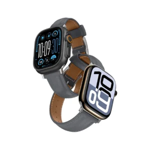 AmazingThing Class Band Leather Strap for Apple Watch 45 / 46 / 49 mm - Grayeng