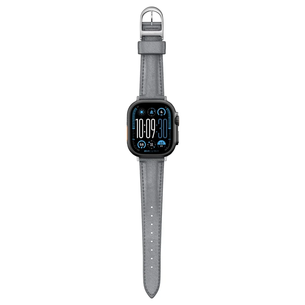 AmazingThing Class Band Leather Strap for Apple Watch 45 / 46 / 49 mm - Grayeng