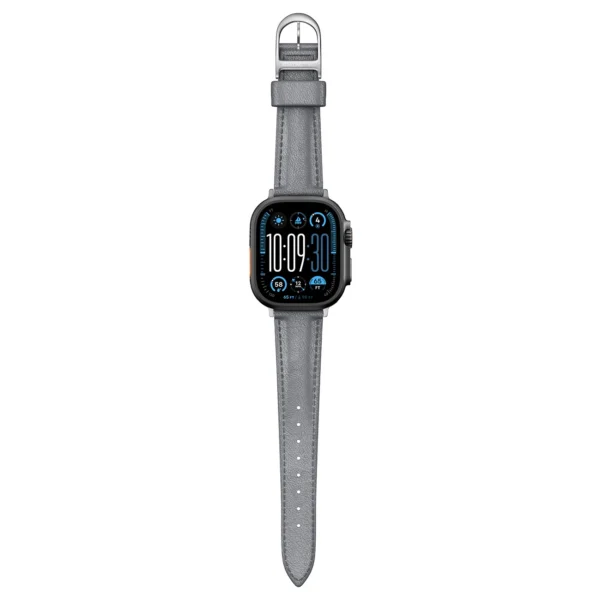AmazingThing Class Band Leather Strap for Apple Watch 45 / 46 / 49 mm - Grayeng