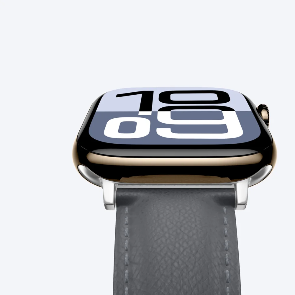AmazingThing Class Band Leather Strap for Apple Watch 45 / 46 / 49 mm - Grayeng