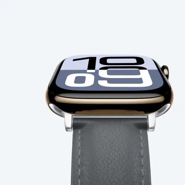 AmazingThing Class Band Leather Strap for Apple Watch 45 / 46 / 49 mm - Grayeng