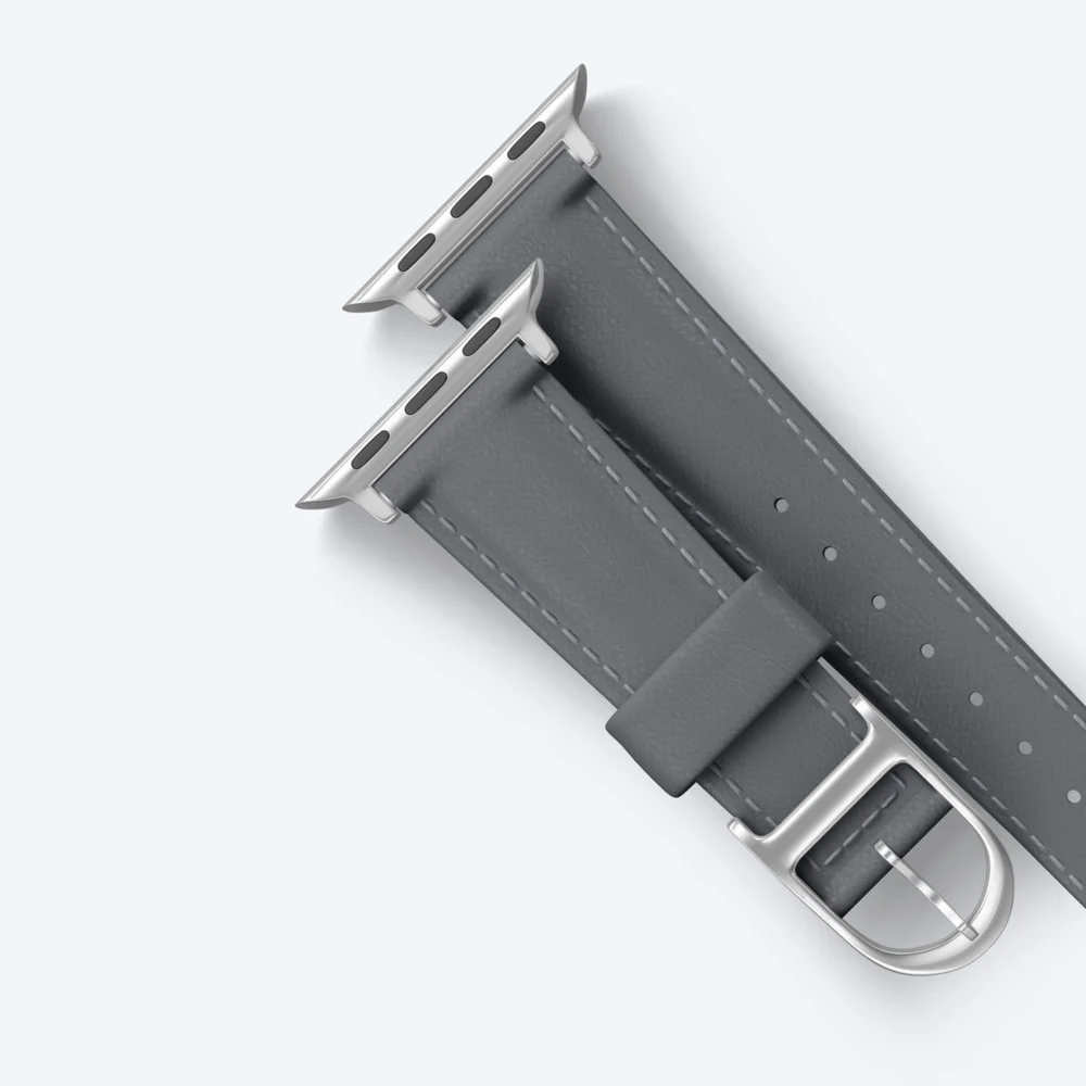 AmazingThing Class Band Leather Strap for Apple Watch 45 / 46 / 49 mm - Grayeng