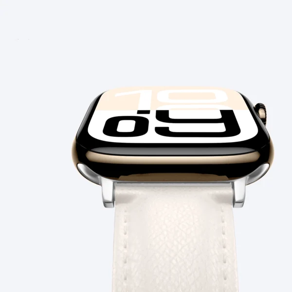 AmazingThing Class Band Leather Strap for Apple Watch 45 / 46 / 49 mm - Light Beigeeng