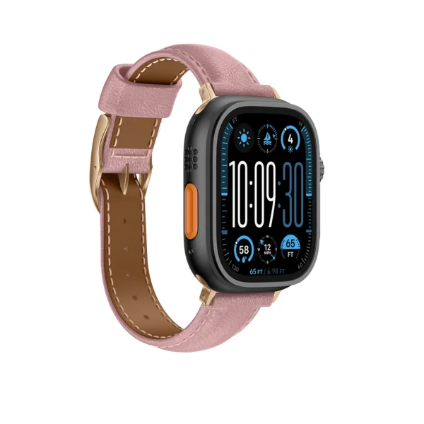 AmazingThing Class Band Leather Strap for Apple Watch 45 / 46 / 49 mm - Pinkeng