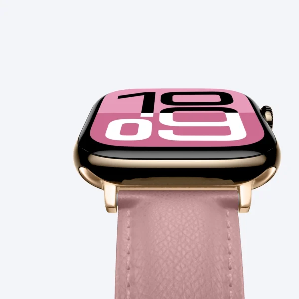 AmazingThing Class Band Leather Strap for Apple Watch 45 / 46 / 49 mm - Pinkeng