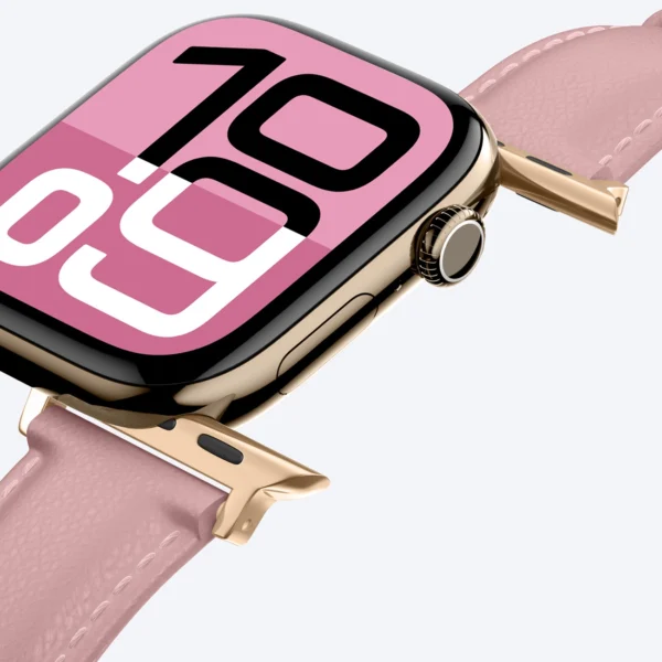 AmazingThing Class Band Leather Strap for Apple Watch 45 / 46 / 49 mm - Pinkeng