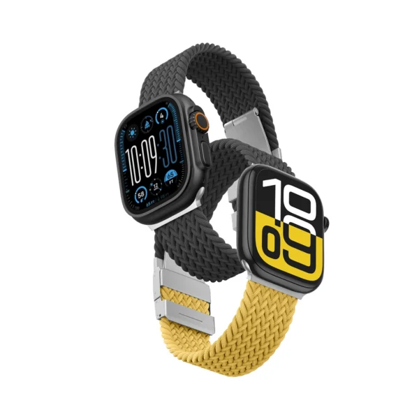 Set of 2 AmazingThing Blend Band for Apple Watch 45/46/49mm - Yellow-Black/Blackeng