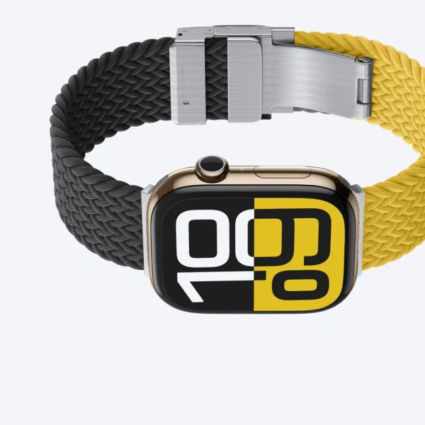 Set of 2 AmazingThing Blend Band for Apple Watch 45/46/49mm - Yellow-Black/Blackeng