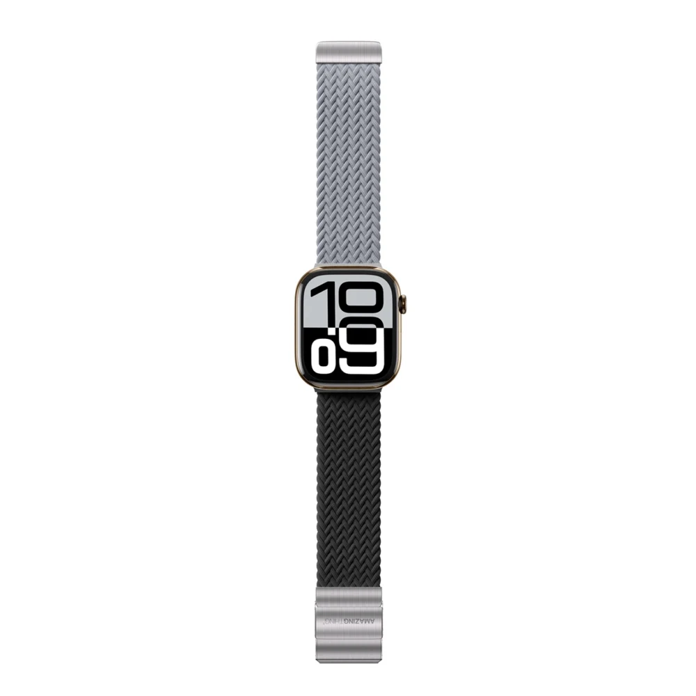Set of 2 AmazingThing Blend Band for Apple Watch 45/46/49mm - Grey-Black/Greyeng