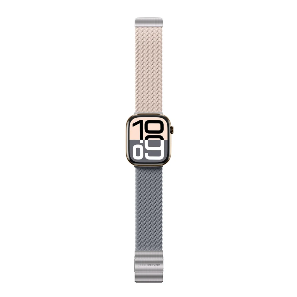 Set of 2 AmazingThing Blend Band for Apple Watch 45/46/49mm - Pink-Gray/Pinkeng