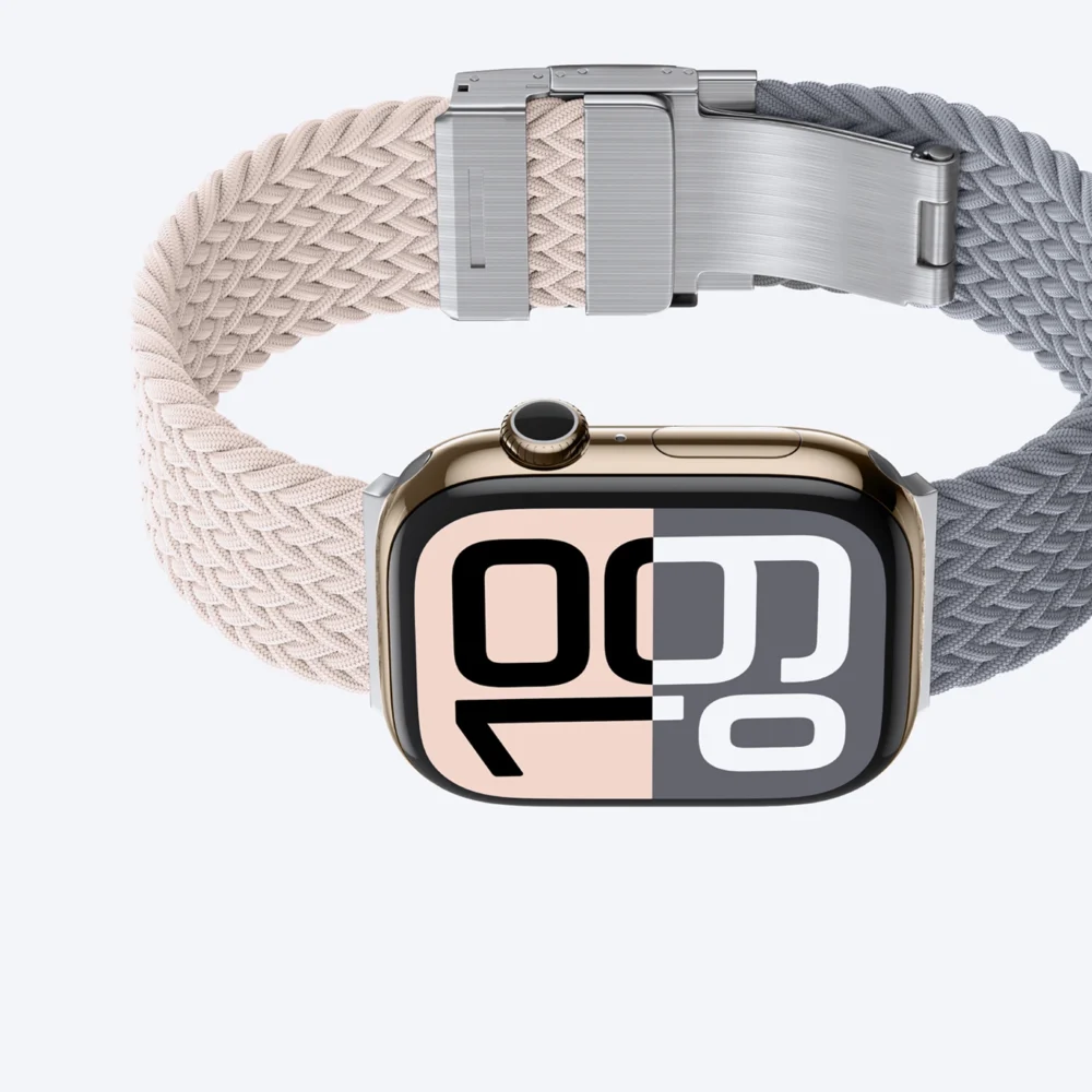 Set of 2 AmazingThing Blend Band for Apple Watch 45/46/49mm - Pink-Gray/Pinkeng