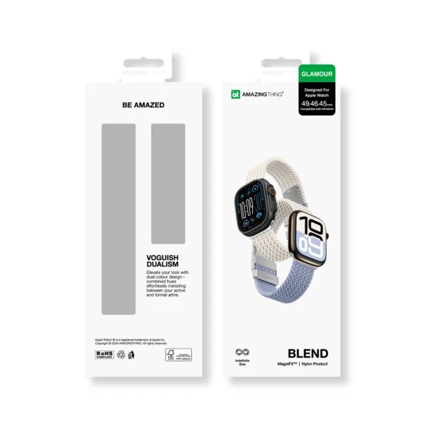 Set of 2 AmazingThing Blend Band for Apple Watch 45/46/49mm - Space Blue/Stellareng