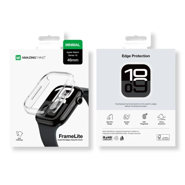 AmazingThing Minimal Case for Apple Watch 46mm - Cleareng