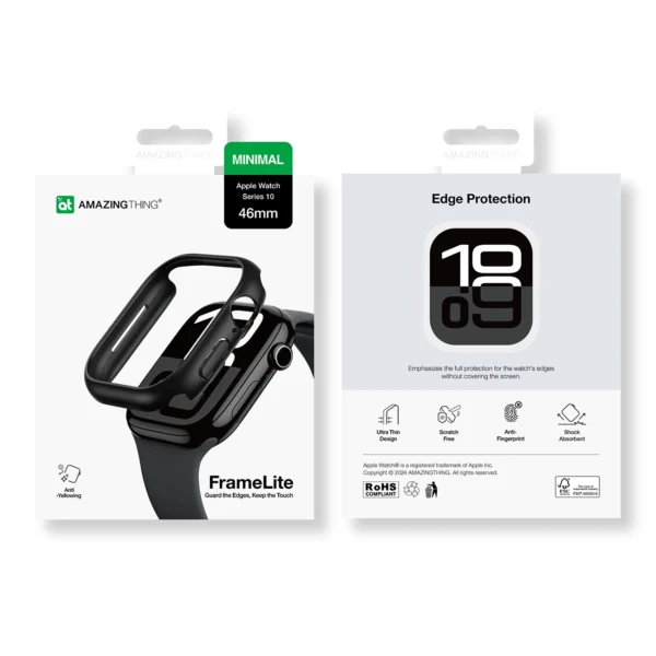 AmazingThing Minimal Case for Apple Watch 46mm – blackeng