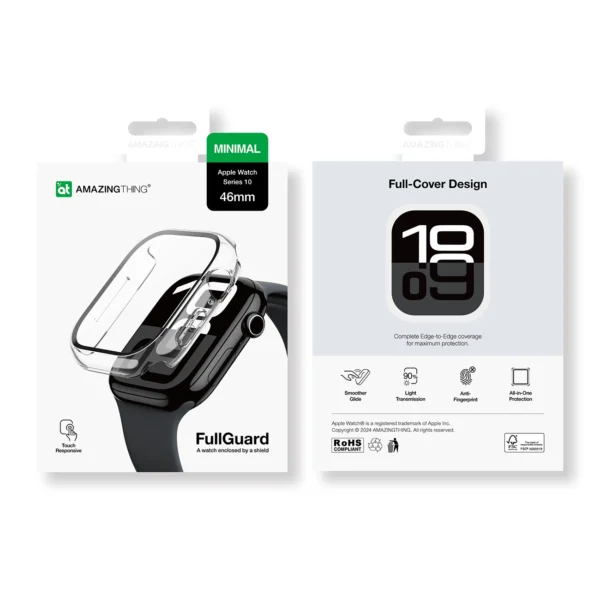 AmazingThing Radix Glass Case for Apple Watch 46mm - Cleareng