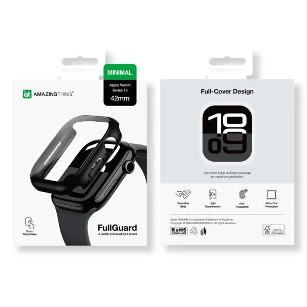 AmazingThing Radix Glass Case for Apple Watch 42mm - Blackeng