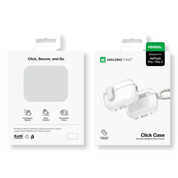 AmazingThing Minimal Case for AirPods Pro 2 Silicone Case - Transparenteng