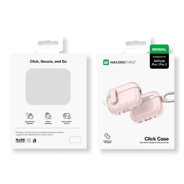 AmazingThing Minimal Case for AirPods Pro 2 - Pinkeng