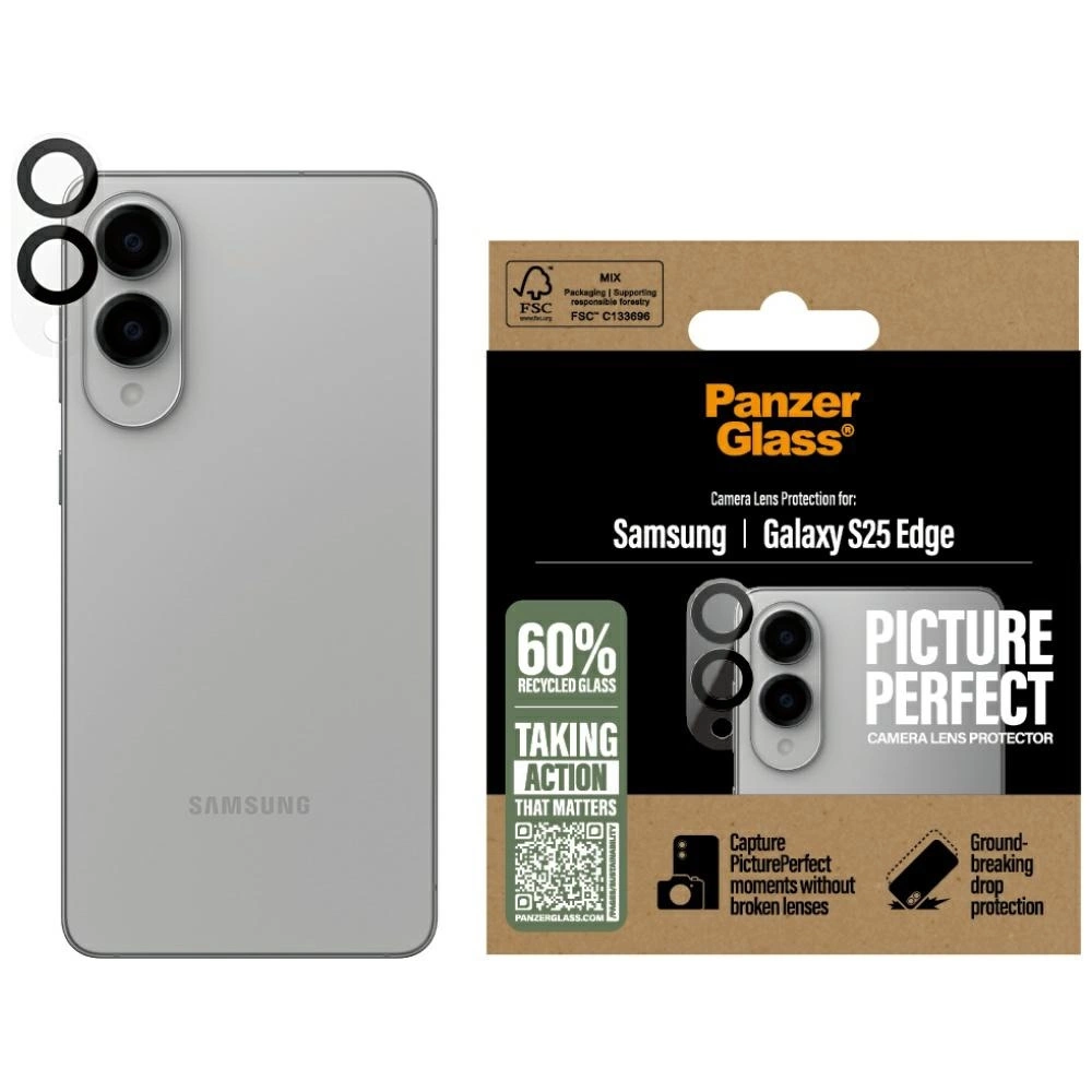 PanzerGlass PicturePerfect Lens Protector Tempered Glass for Samsung Galaxy S25 Edge - Cleareng