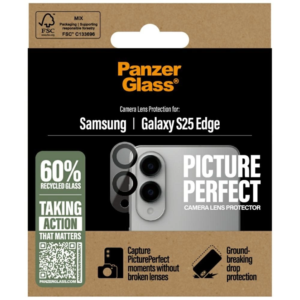 PanzerGlass PicturePerfect Lens Protector Tempered Glass for Samsung Galaxy S25 Edge - Cleareng
